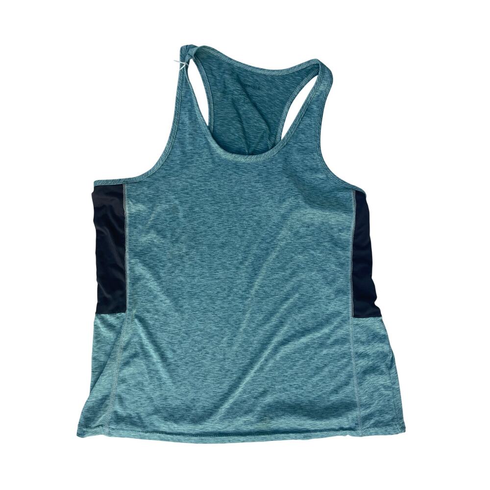 REAL ESSENTIALS HEATHER GREEN RACER BACK TANK , SIZE 2X